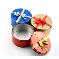 蝴蝶结圆形礼品铁罐