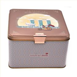 带卡扣正方形饼干铁盒