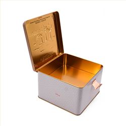 带卡扣正方形饼干铁盒