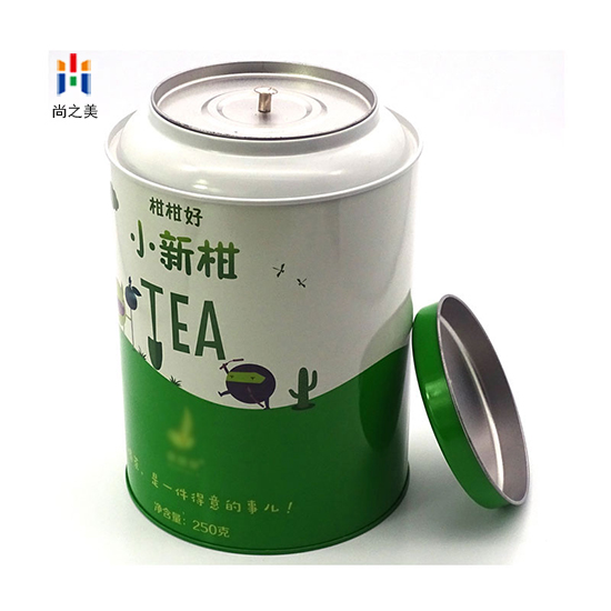 圆形茶叶铁罐