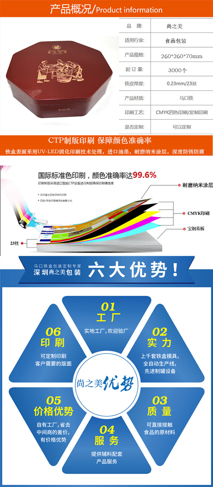 八边形月饼铁盒